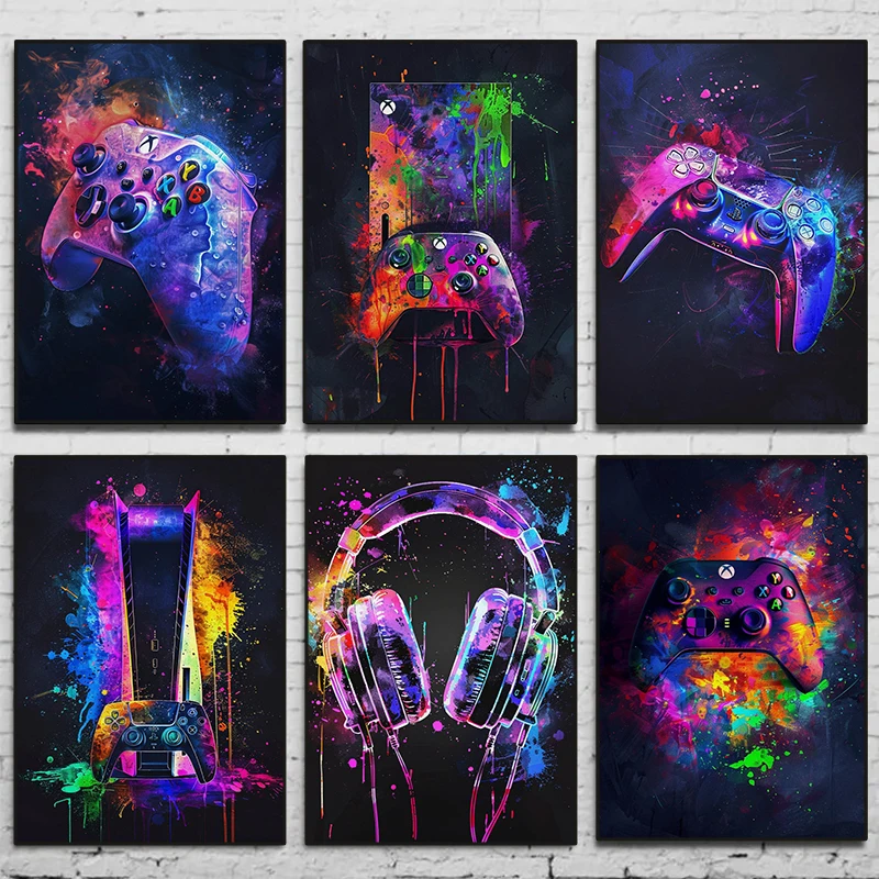 Watercolor Neon Video Game Pos - огляд і ціна Video Gaming & Esports Usd Acc